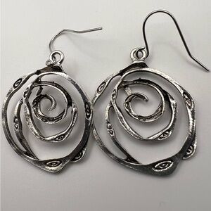 Artistic Silver Swirl Earrings